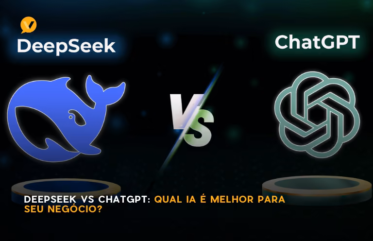 Capa editorial: DeepSeek vs ChatGPT: Qual IA é Melhor para Seu Negócio?