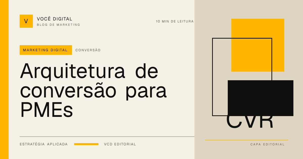 Capa editorial: Arquitetura de conversão para PMEs