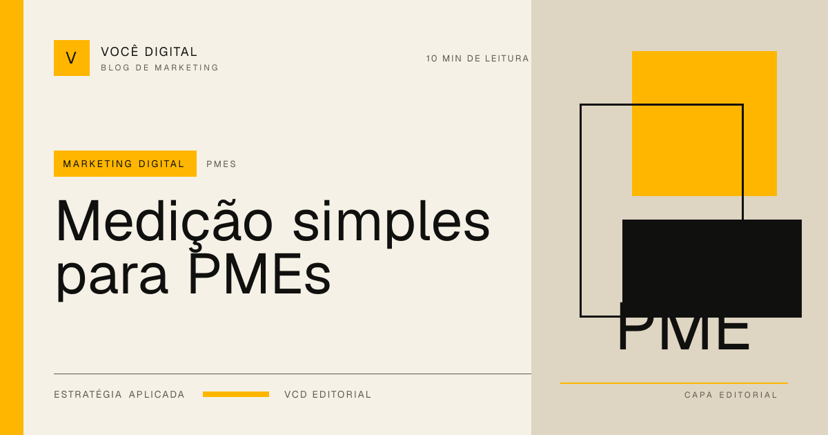 Capa editorial: Medição simples para PMEs